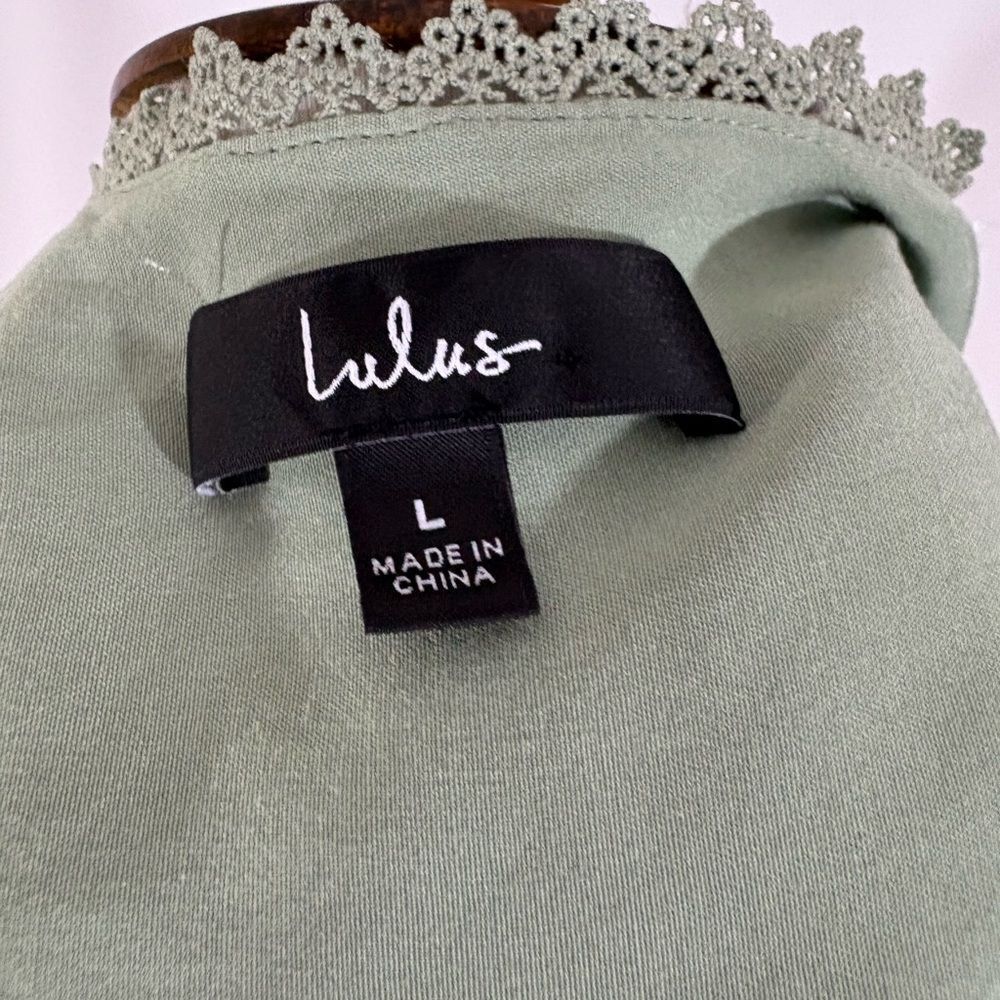 Lulu's Sage Lace-Trimmed Boho Maxi Dress - Picture 8 of 9
